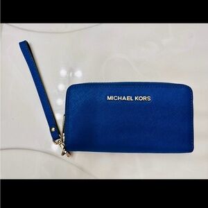 Michael Kors Blue Wristlet Wallet